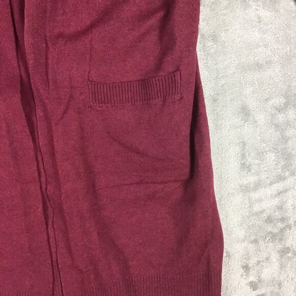 Sweet Romeo Women’s XS Open Front Long Cardigan Maroon Pocketed Lightweight NWOT - Picture 6 of 10